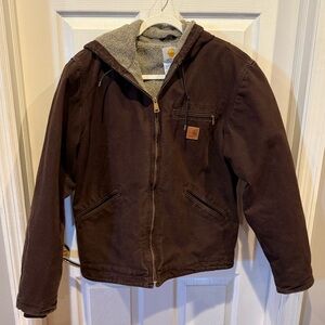 Carhartt Kids Sherpa lined Dark Brown Hooded Jacket